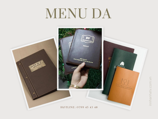 Menu Da Bìa Cứng Chống Thấm Cao Cấp Tại Huế